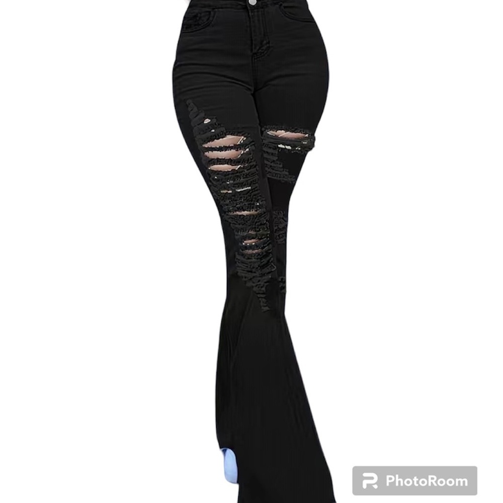 Black flared jeans size S high waist.